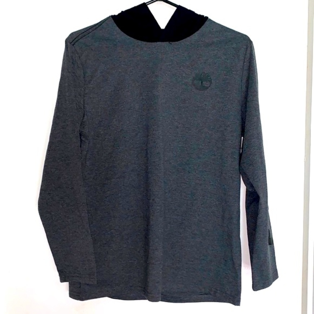 Timberland Gray Long Sleeve Tee-Shirt Timberland Lettering On Sleeve Boy’s Large